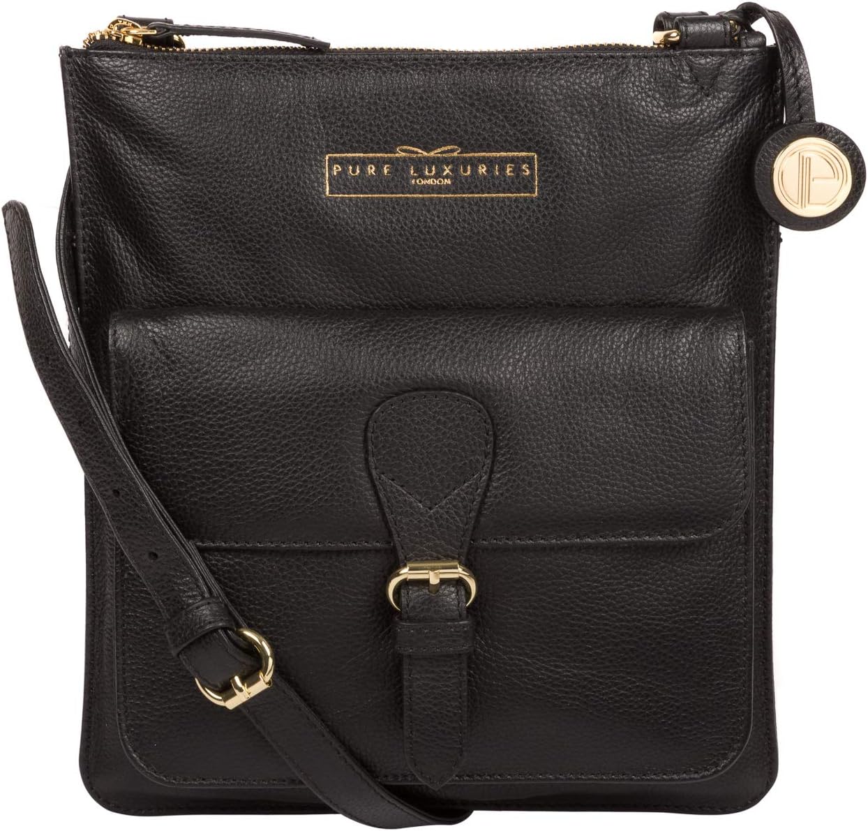 PURE LUXURIES LONDON Women Black Solid Genuine Leather Kenley Sling Bag