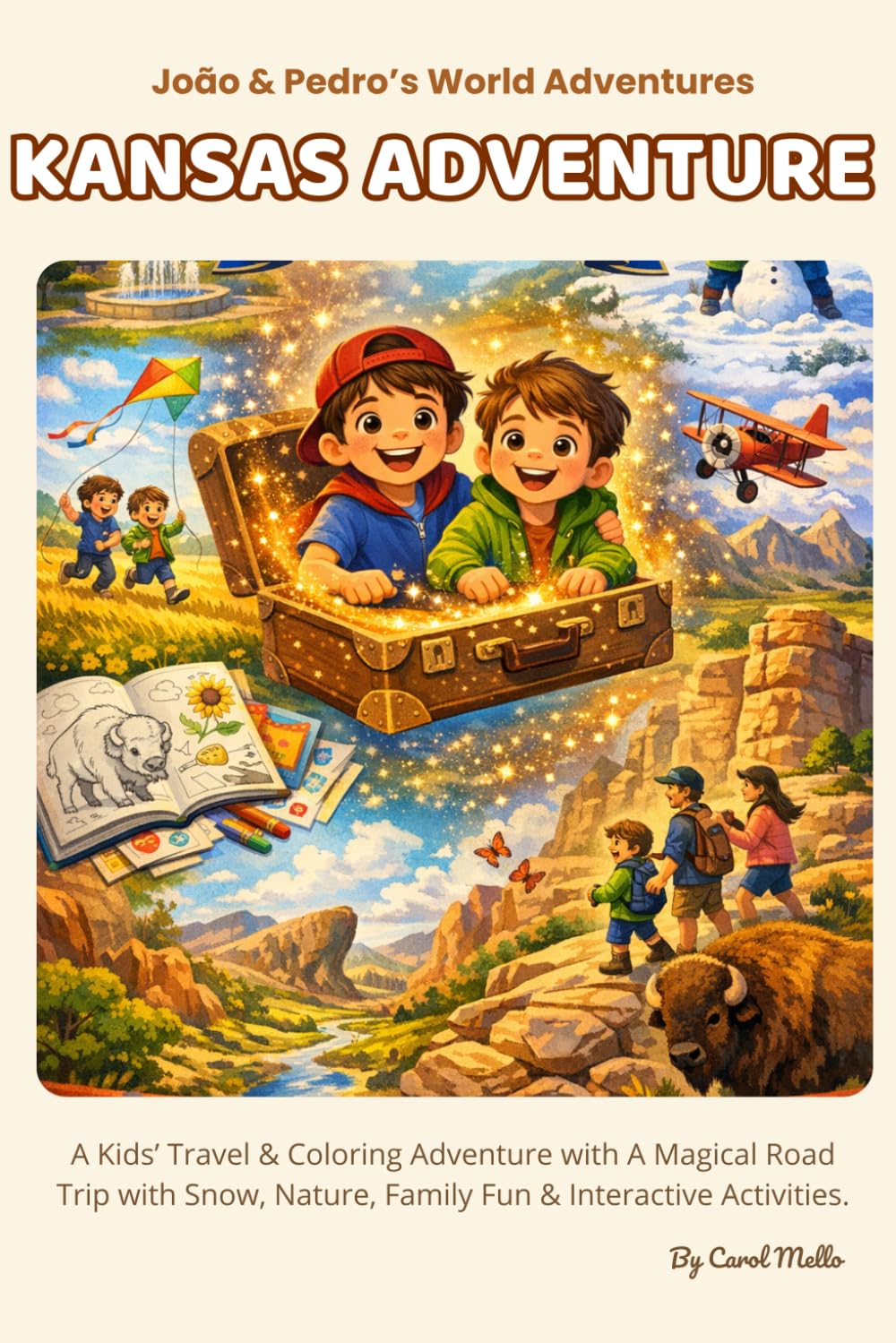Kansas Adventure: Kids’ Travel & Coloring Book: A Magical Road Trip with Snow, Nature, Family Fun & Interactive Activities for Children Ages 4–8 (João & Pedro’s World Adventures)
