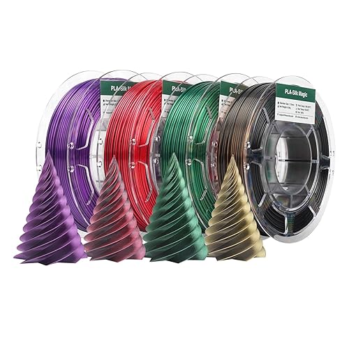 eSUN Filamento PLA de metal arcoíris de seda de 0.079 pulgadas, filamento PLA para impresora 3D, multicolor sedoso y multicolor para impresora 3D,
