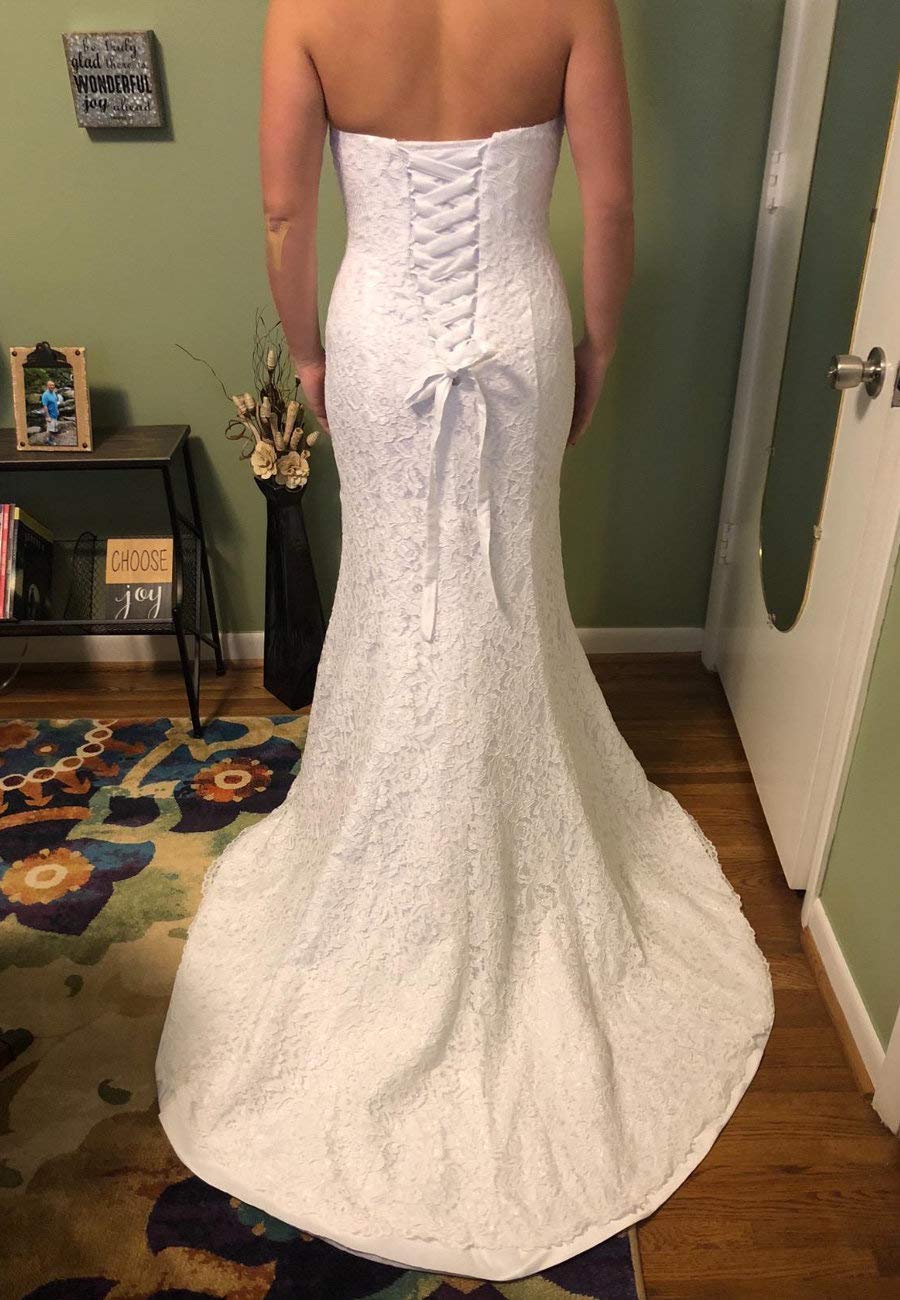 Abito da Sposa Elegante Lungo Sirena in Pizzo Abito da Sposa Senza Maniche