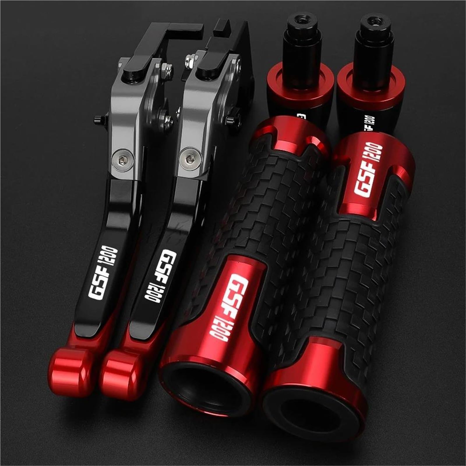 Leviers moto Suzuki GSF 1200 Bandit et poignées rouges pour guidon 2001-2006