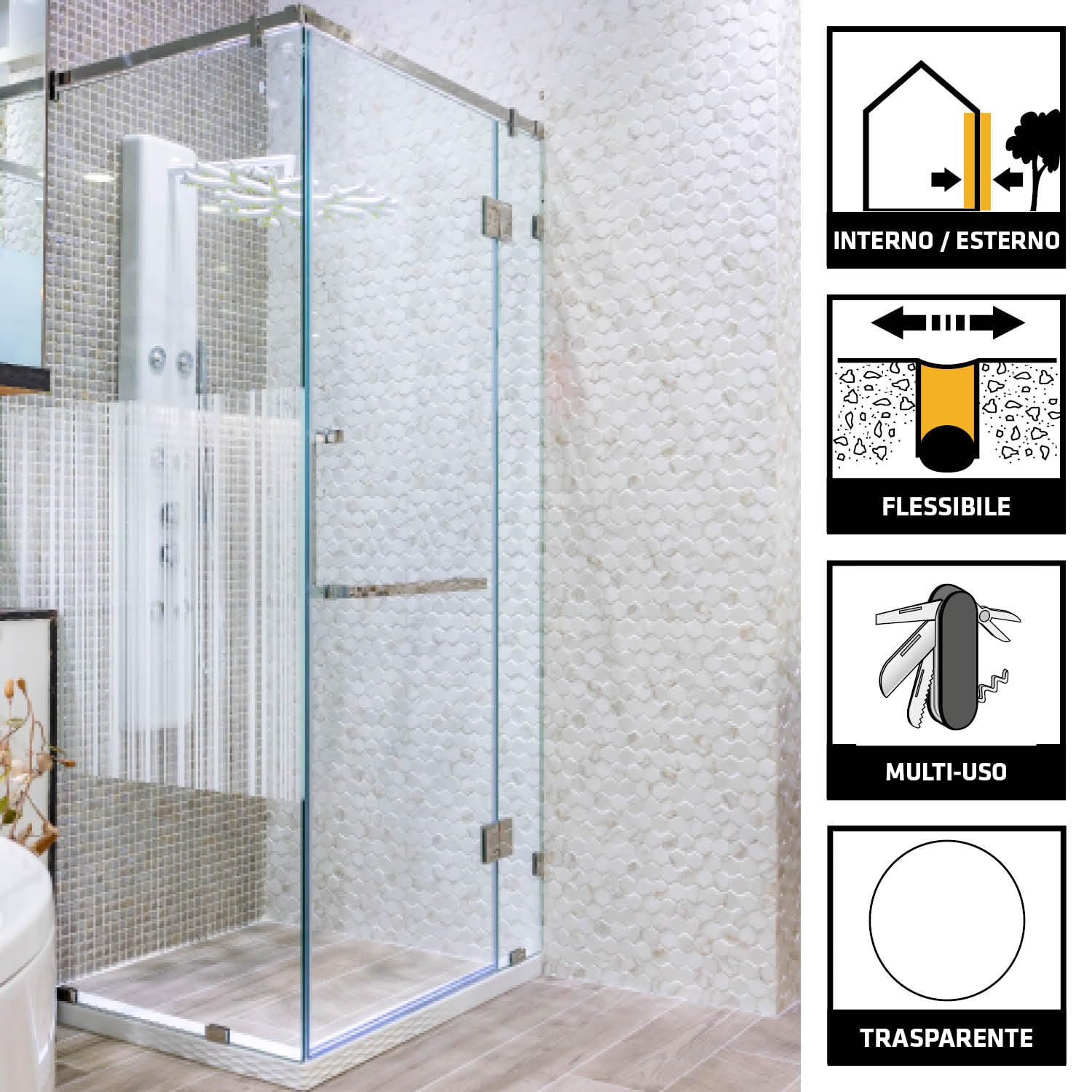 SIKA - Adesivo invisibile - Sikaflex-112 Crystal Clear - Effetto cristallo per incollare vetro e specchi - Presa iniziale forte e pulizia totale - 290ml