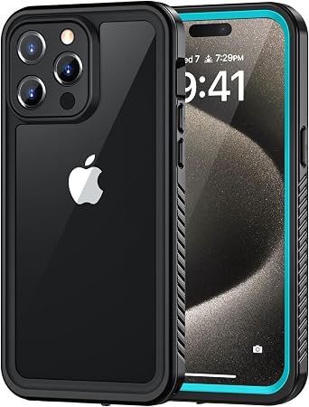 Lanhiem for iPhone 15 Pro Max Case, IP68 Waterproof Dustproof Shockproof Cases with Built-in Screen Protector, 360 Full Body Heavy Duty Rugged Phone Cover for iPhone 15 Pro Max - 6.7 inch (Blue)