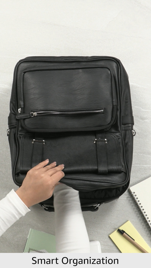Buy FUR JADEN Vegan Leather Stylish 15.6 Inch Laptop Backpack