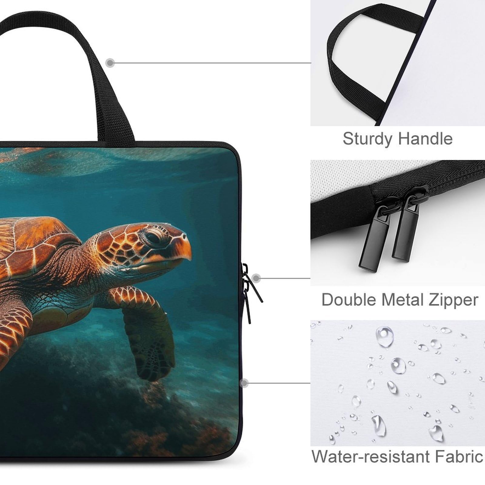 Housse de protection ultra fine et étanche pour ordinateur portable de 17" Motif tortue de mer