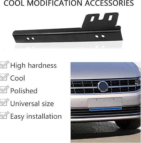 Miniatura 3 de Soporte para matrícula, kit de montaje de placa frontal de aleación de aluminio, barra de soporte para reubicador, soporte universal para placa de