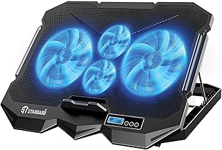 لوحة تبريد جيمينج ICE-04 Plus – تبريد فائق بإضاءة LED – تصميم مخصص للألعاب – شاشة LCD وتحكم سريع – لون أسود