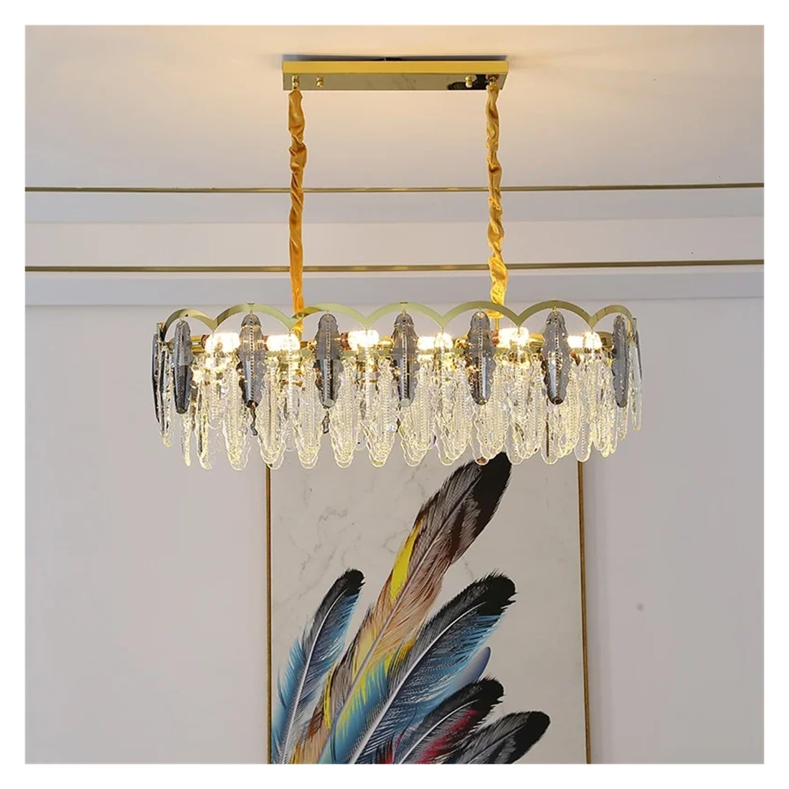 WAQIDCXBOA Nordic Modern LED Chandeliers Crystal Lamps for Living Room Dining Cloakroom Villa Loft Parlor Foyer Creative Lamp Fixtures