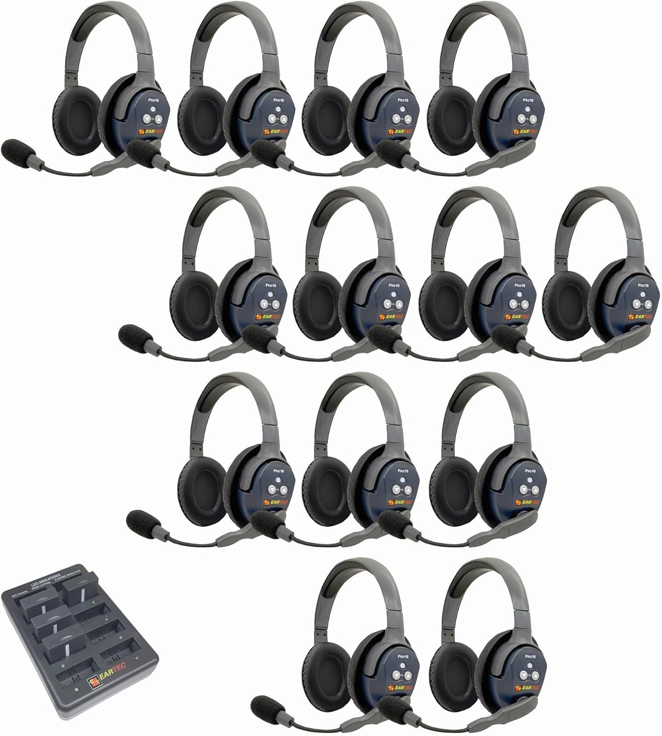 EARTEC Ultralite PRO16 ETP13D Full-Duplex Professional True Wireless Intercom System with Double Headsets (2.4 GHz)