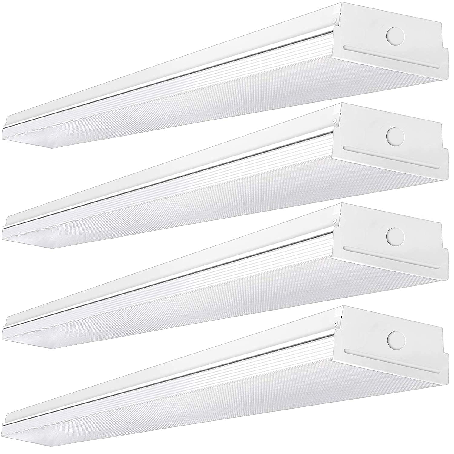 AntLux 4FT LED Wraparound 40W Shop Lights for Garage, 4400lm, 4000K, 4 Foot LED Wrap Light, 48 Inch Integrated Linear Strip Flush Mount Office Workshop Ceiling Lighting Fixture, 4 Pack