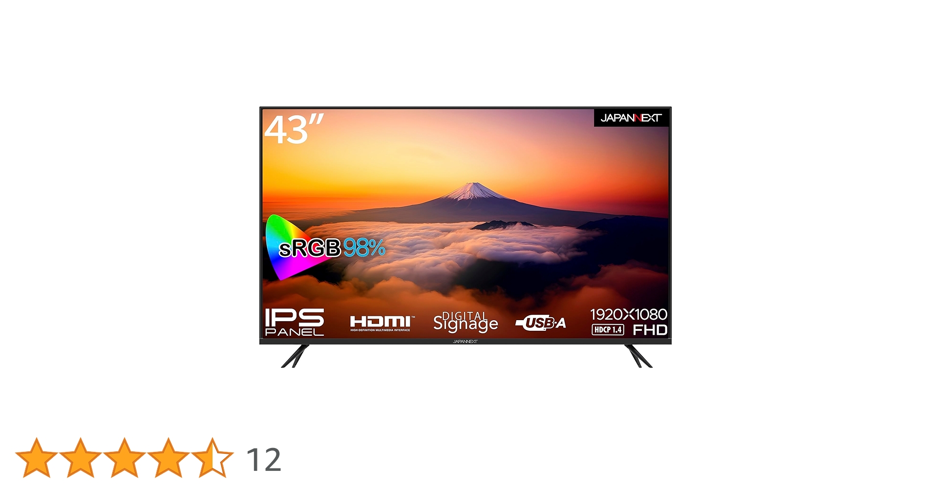 Amazon.co.jp: JAPANNEXT 43インチ モニター フルHD 1920x1080解像度