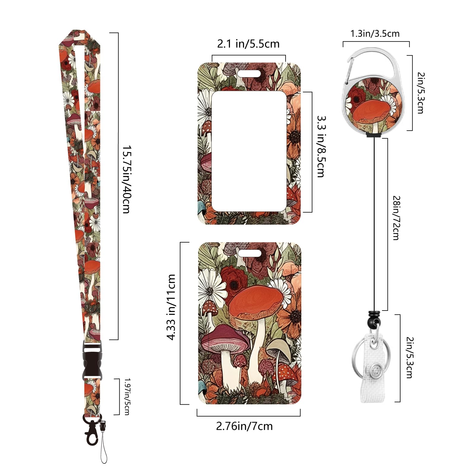 Soporte para tarjetas de identificación con carrete retráctil y clip de mosquetón y correa de cordón desmontable, protector vertical de tarjetas, elegante y ligero para médicos, profesores