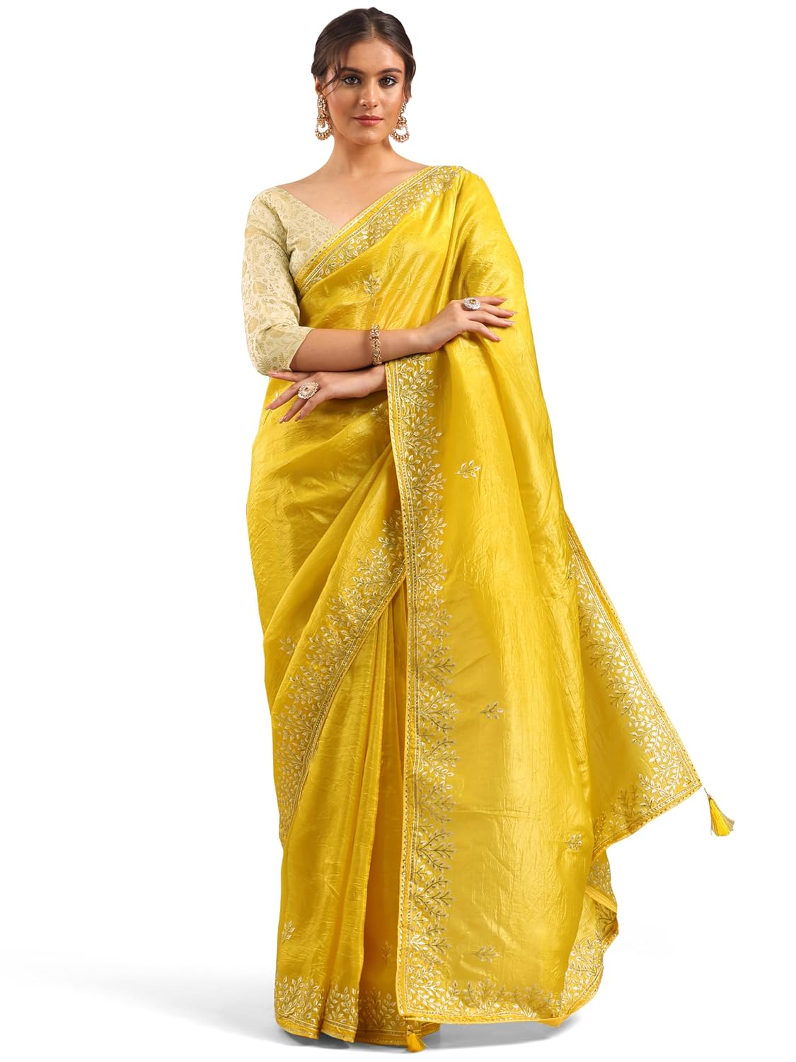 Libas Embroidered Organza Saree With Unstitched Blouse Piece - Review, Price and Buying Guide