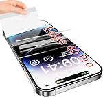 3 Pack for iPhone 12 Pro Max / 14 Pro Max / 15 Pro Max TPU Films Screen Protectors, Fingerprint Unlock, HD Clear, Anti Scratch, Bubble Free, Ultra Thin, Easy Installation