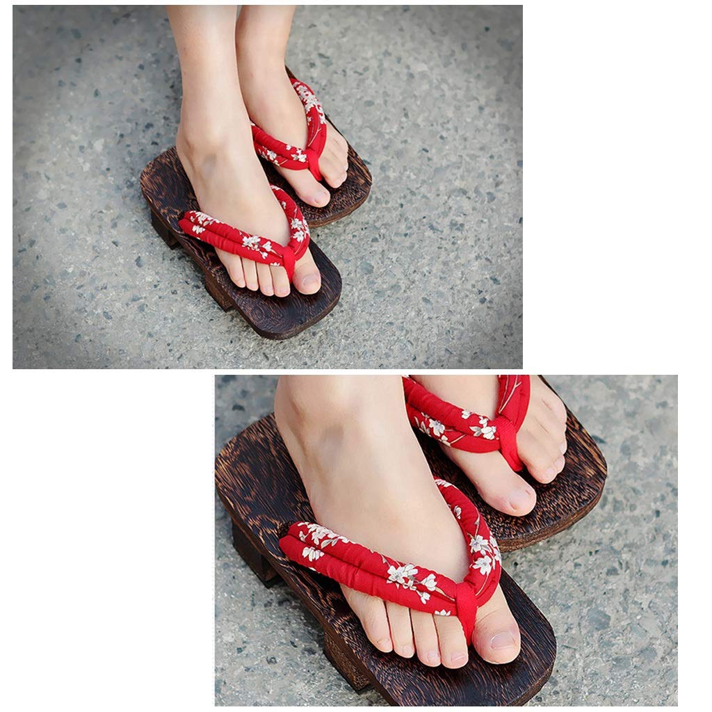 YXCKG Été Sandale Homme Pantoufle Tong Bois Geta Japonaise Sabots