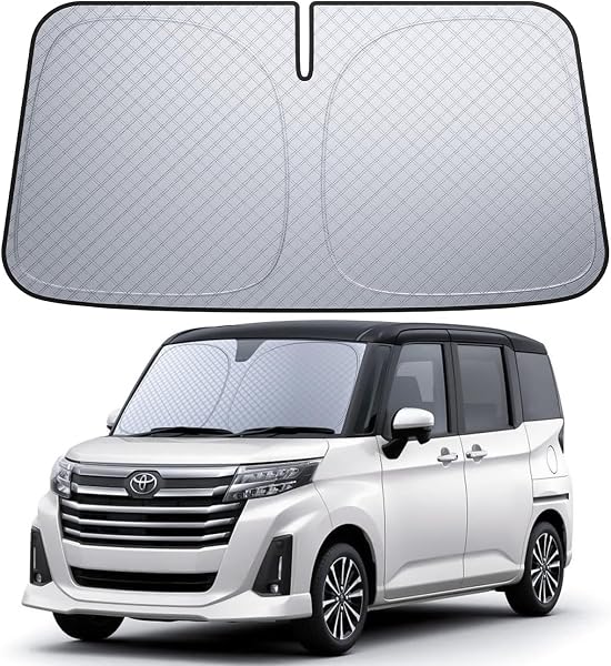 【6層断熱素材】 Lamicall トヨタ ルーミー タンク フロントガラス サンシェード : 車サンシェード 日除け 車 クルマ フロントサンシェード, 車用 フロント ガラス サンシェード 折り畳み式 カーシェード カー用品 遮光 遮熱 uvカット 紫外線遮蔽 さんしえーど 擦り傷防止 断熱素材 暑さ対策 頑丈 収納ポーチ付き (1455*705mm) - 1