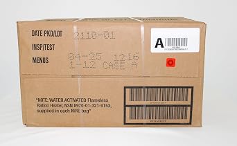 Wornick MRE Meals Ready to Eat, Inspection 2025, 2026 or Better, Emergency Food Supply, Survival Camping Outdoor 12 PackA Case, 1, Count