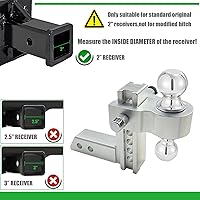 Vista 5 de Adjustable Trailer Hitch, Two Balls (2", 2-5/16") Fits 2-Inch Receiver Only, 6-Inch Drop/Rise Drop Hitch 12,500 LBS GTW Tow Hitch for Heavy Duty