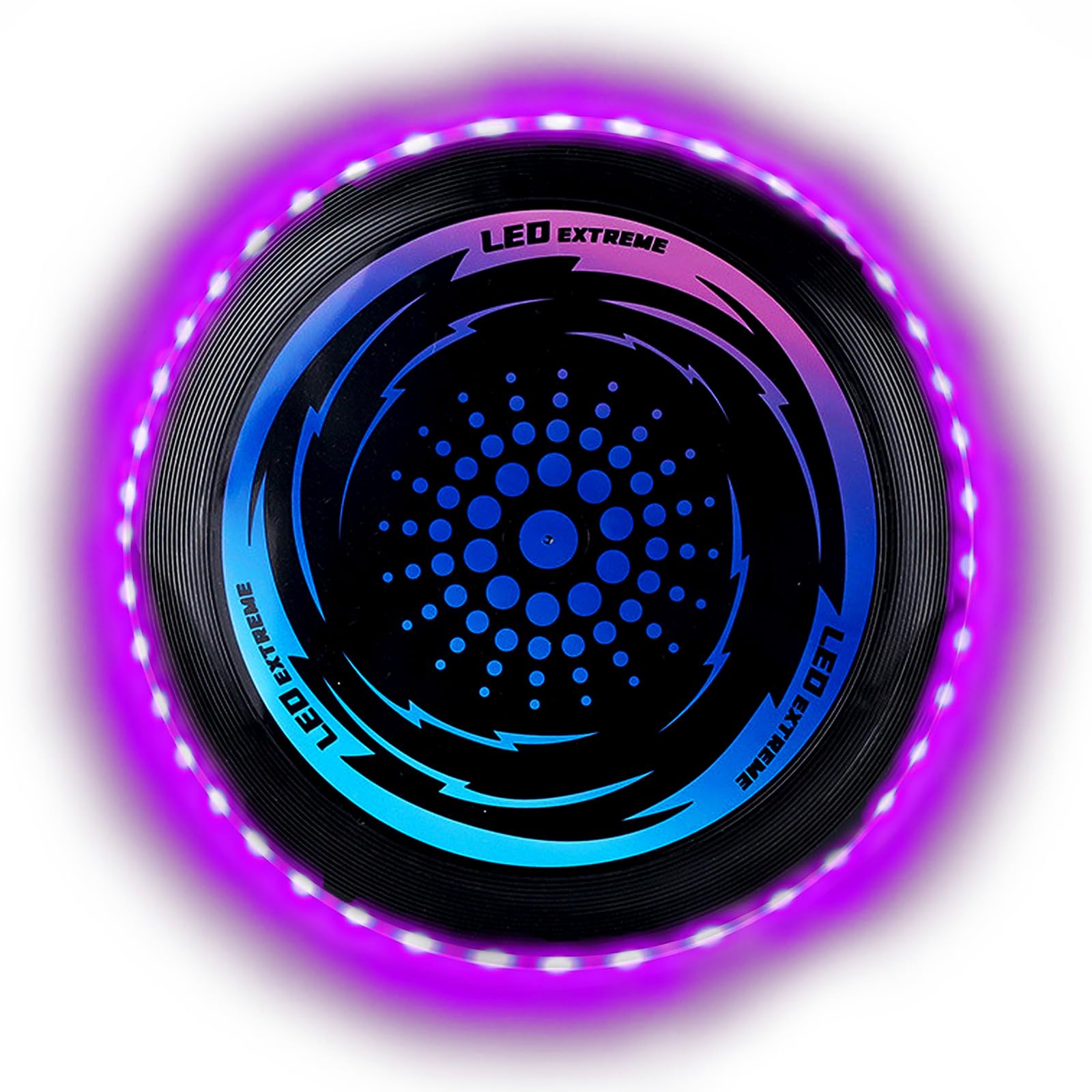 Disque Volant Lumineux Coloré,Ultimate Frisbeeavec 49 Lumières LED,Ultimate Frisbee Ring,Disques Volants Souples pour AdultesCompétition Funsport Pour Adultes,Enfants Plage Pelouse ExtéRieur.