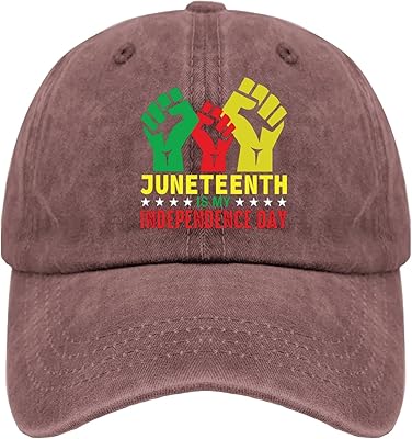 Hats Juneteenth is My Independence Day Dad Hat for Men Graphic Denim Hats Adjustable