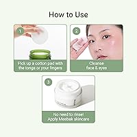 Vista 7 de Meebak Cica Cleansing Water Pads Korean Makeup Remover Wipes Micellar Water Makeup Remover Wipes Exfoliating Toner Pads for Glass Skin