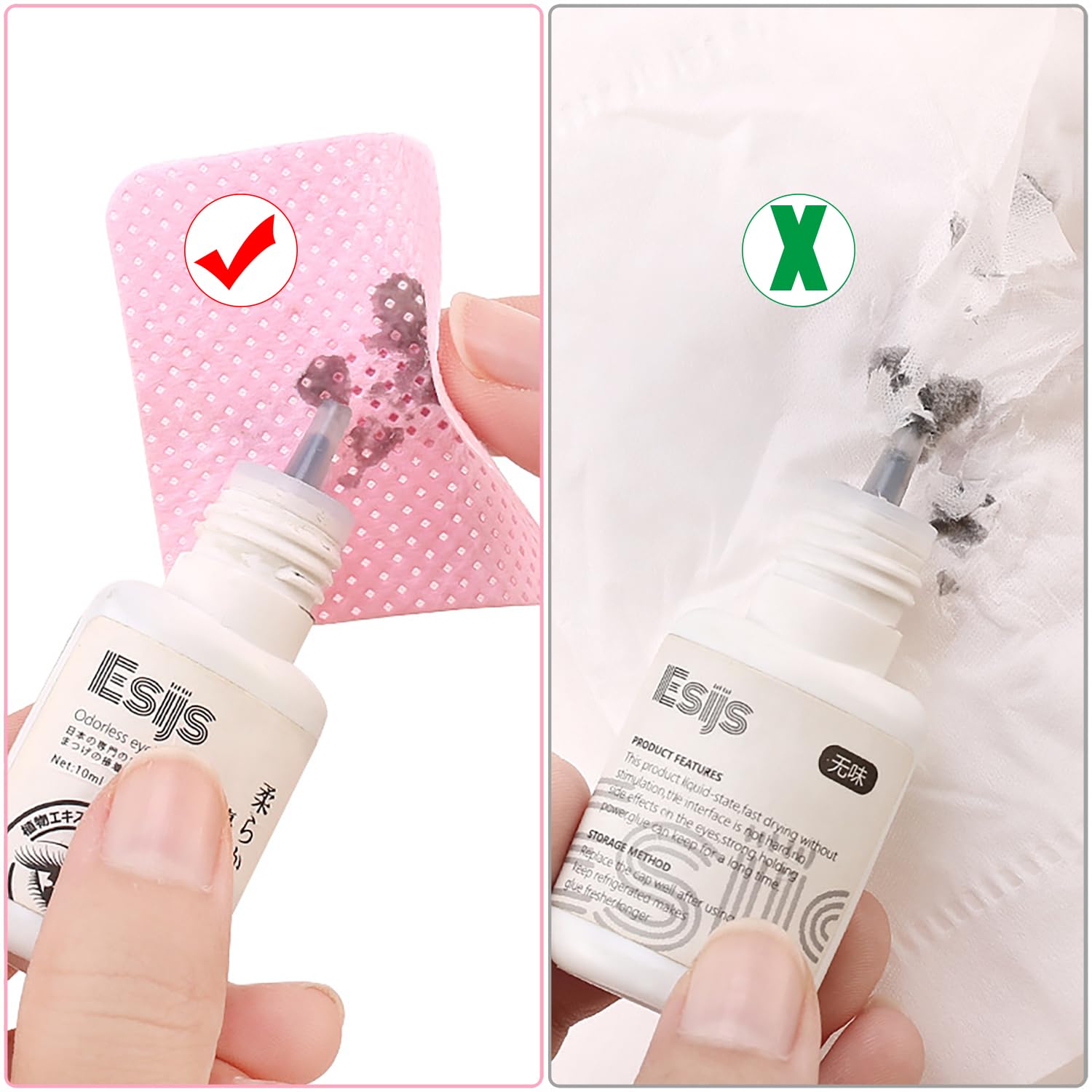 YPYMOD 600 Pezzi Salviette per Senza per Unghie, Unghie Rimozione Pulizia Pads per Rimuovere Smalto e Gel per Unghie Fai da te e Saloni (Rosa)