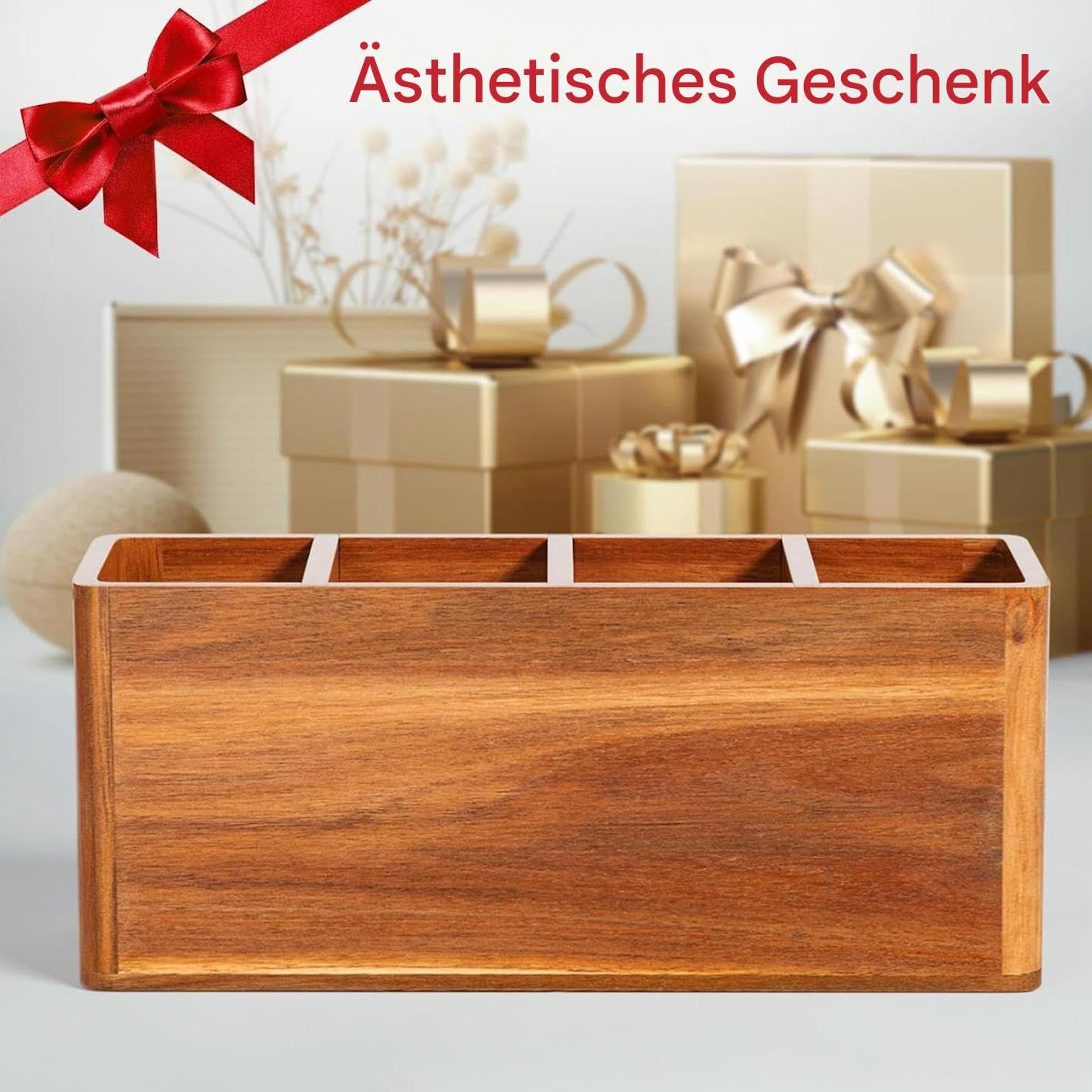 Küchenutensilien Halter Für Die Arbeitsplatte - Besteck Organizer aus Holz für die Arbeitsplatte - Löffelorganizer Für Den Tisch - Für Die Verwendung In Haushalt Und Für Schrank Bei Party An Weihnacht