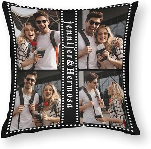 Couple Love Customized Photo Pillowcase, Custom for Lover, Personalized Two-Sides Cushion Covers for Home Decor