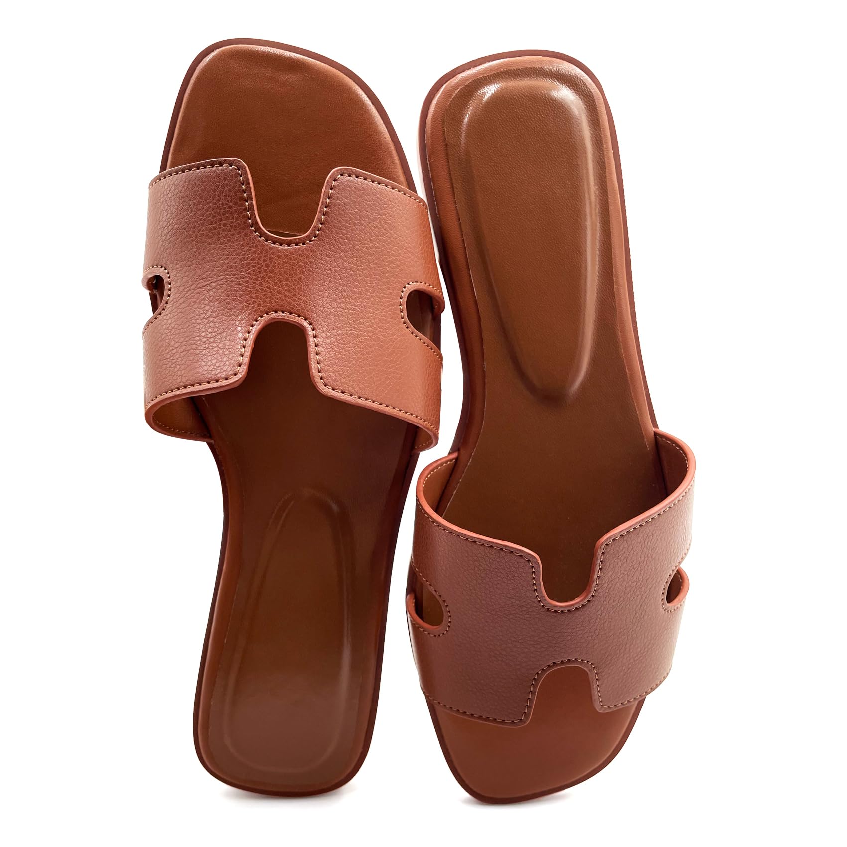 Women's Flat Sandals Slip On Slides Sandals Square Open Toe Fashion Slides Summer Beach Casual 2025