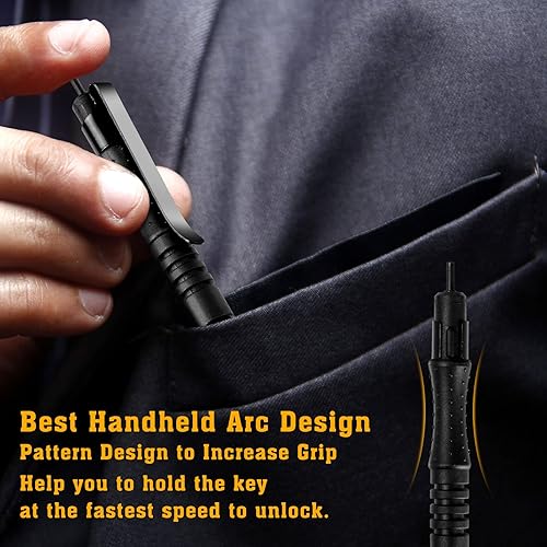 Miniatura 6 de Llave de bolsillo universal redonda para esposas, llaves de policía de 4 pulgadas con clip para todos los puños de mano de la serie estándar,