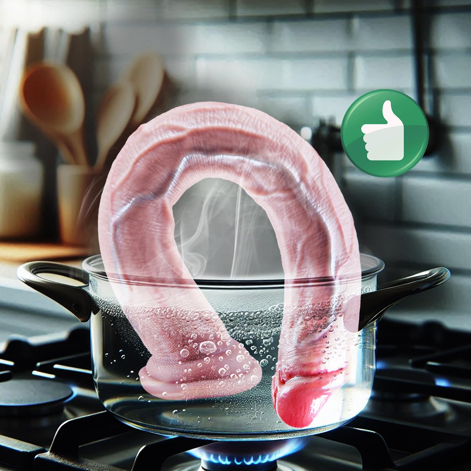 Dildo gigante extra lungo da 42 cm, dildogigante realistico in silicone, pene anale grande e largo, dildo XXL senza testicoli con grosso glande, con ventosa potente, per uomini/donne esperti