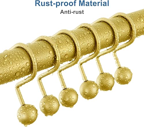 Miniatura 6 de TOPROD Ganchos para cortina de ducha, ganchos clásicos decorativos resistentes para bolas de ducha a prueba de óxido, ganchos para anillos de ducha