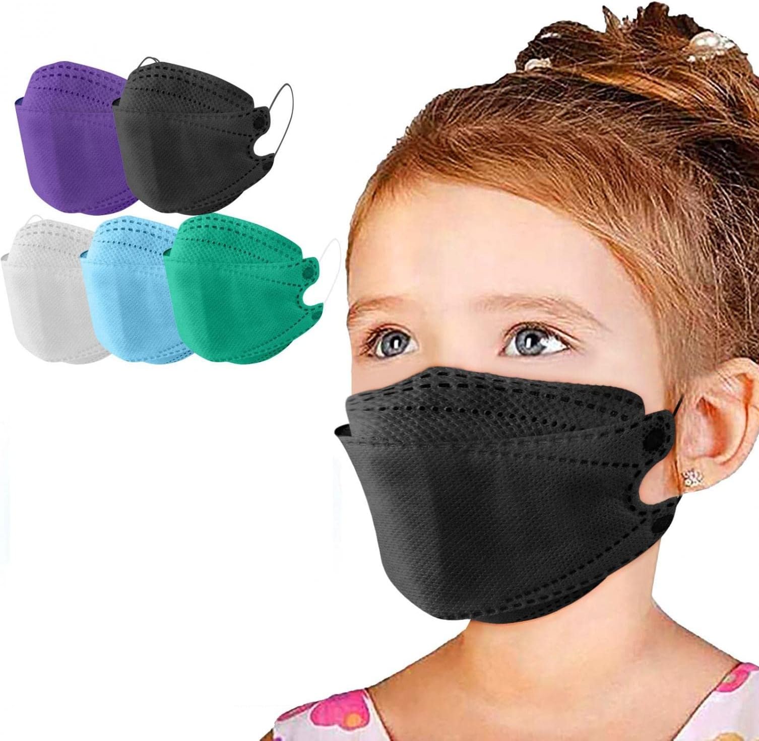 【50Packs】 KF94 Fish Mouth Type Child Four-Layer Protective Kids K94 Comfortable Breathable ,Suitable for Kids, Daily Use