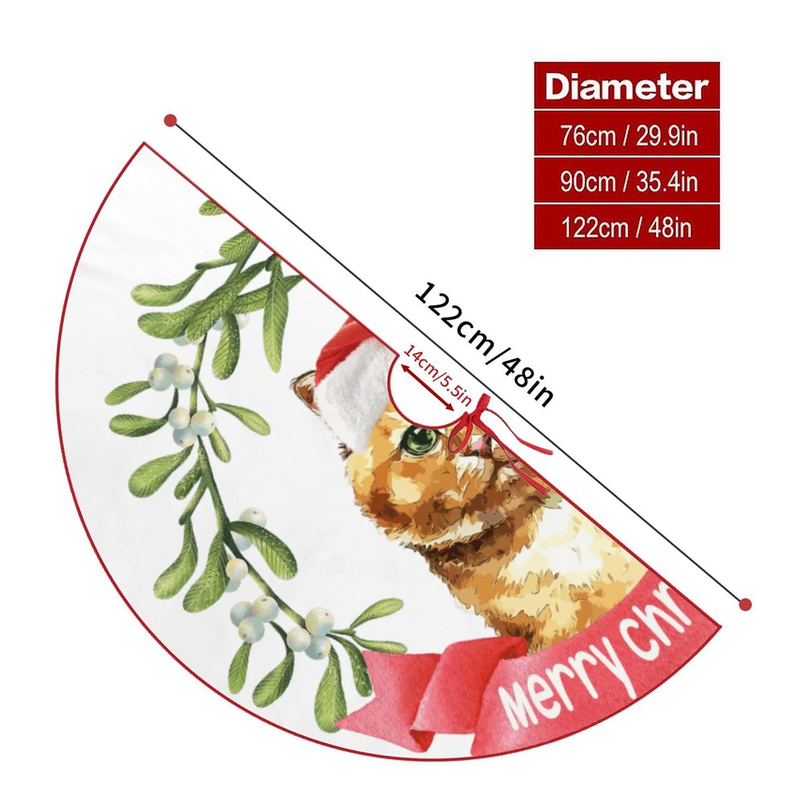 Jupe De Sapin De Noël Animaux De La Forêt 122 Cm - Décoration Rustique Pour Intérieur/Extérieur - 9