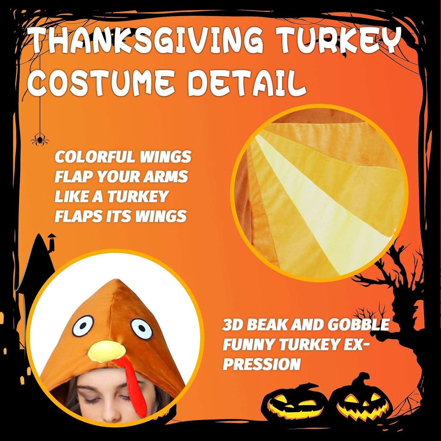 Turkey Onesie Thanksgiving Turkey Costume for Men and Women, Unisex Onesie Pajamas for Thanksgiving Party - Image 5