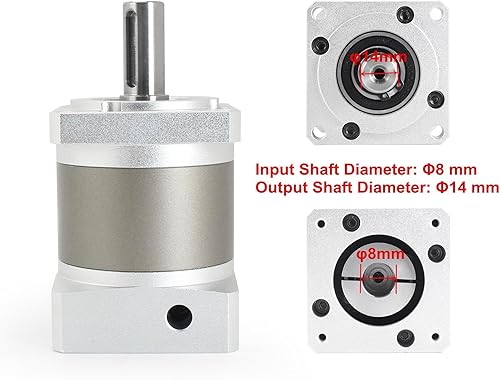 Miniatura 20 de CNCTOPBAOS Nema23 Motor paso a paso Caja de engranajes planetaria 7 Reductor de velocidad de arco mínimo Relación reductor de engranajes 5:1