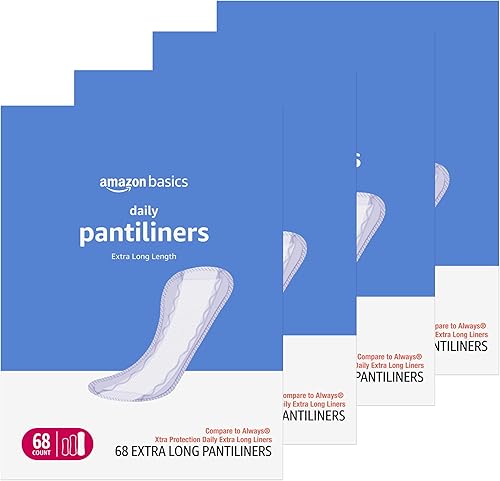Amazon Basics Pantiliner diario, largo largo, almohadillas para mujer, sin perfume, 120 unidades (3 paquetes de 40) (anteriormente Solimo)