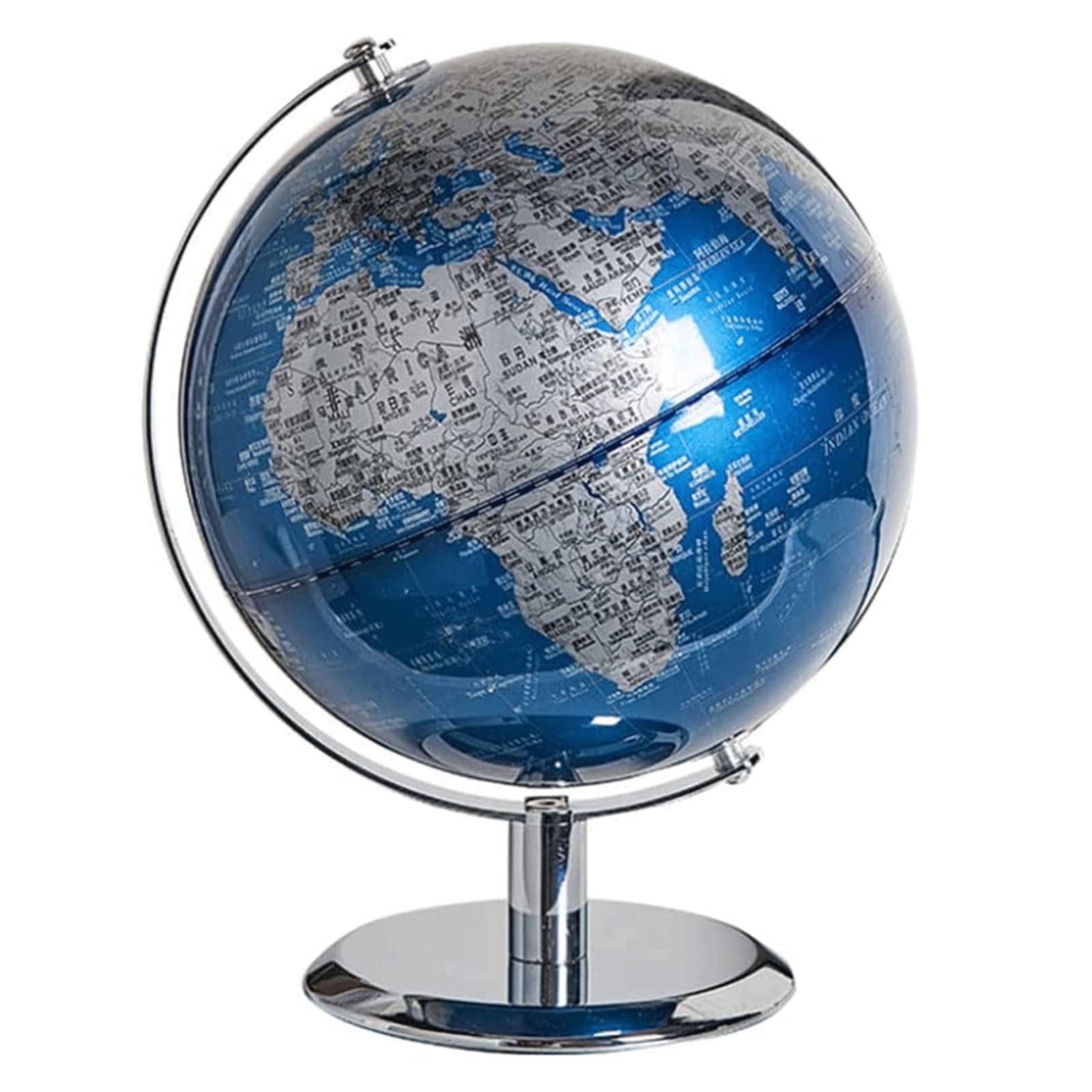 POCHY Globos Terráqueos Globo con Soporte de Metal Globos Globo terráqueo Azul HD para niños y niñas en el Aprendizaje Globos geográficos Regalo Fino y Claro