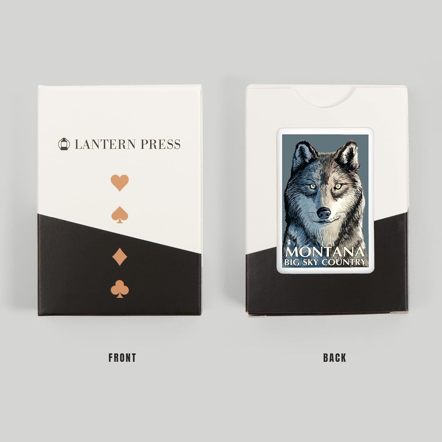 Lantern Press Wolf Up Close, Montana Big Sky, 52 Playing Cards for Adults, Poker Size Card Deck
