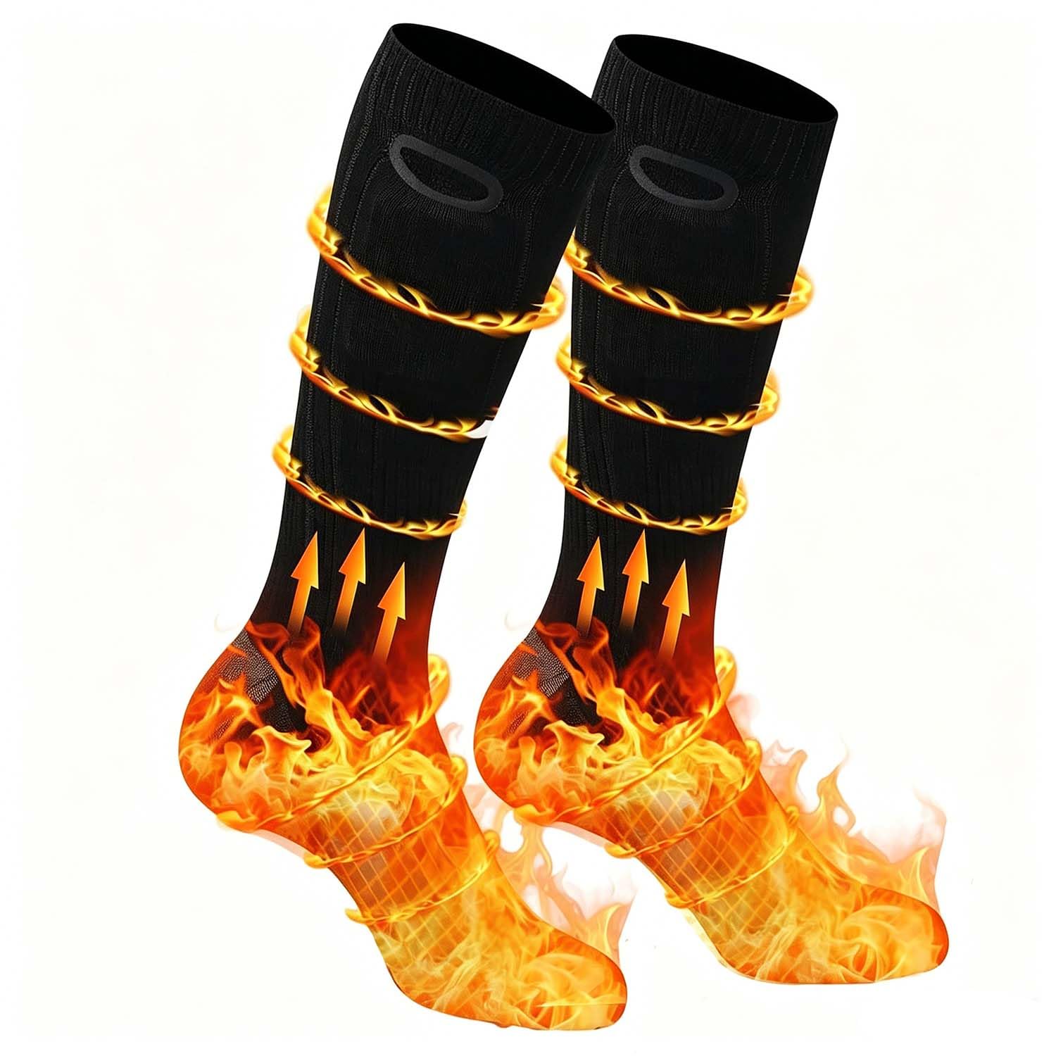 Chaussette Chauffante,4000mAh Chaussettes Chauffantes Rechargeables avec 3 Températures, Calze Riscaldanti Lavables pour la Chasse d'hiver/Ski/vélo/Camping,Unisexe Chauffe Pied 36-44EU