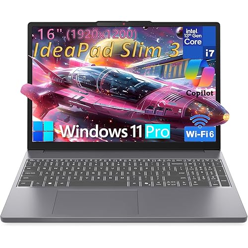 Lenovo Laptop Computer, Intel 10-Core i7-13620H (Beat Ultra 7 255U), 40GB DDR5 RAM, 1TB PCIe SSD, 16" FHD+, WiFi 6, Bluetooth 5.2, Type-C, Copilot AI for Business & Home, Luna Grey, Windows 11 Pro