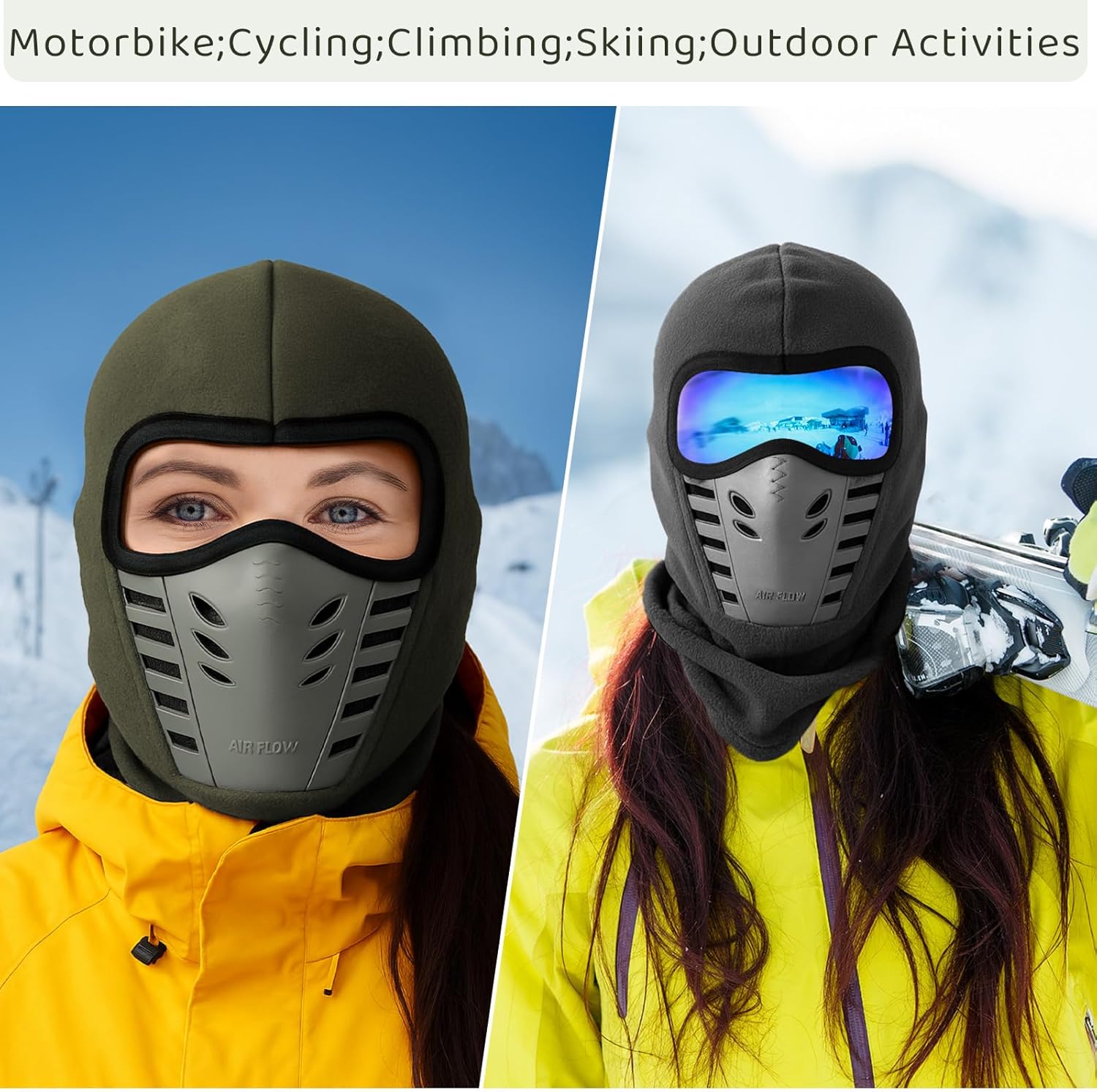 Eurzom 3 Pack Ski Mask for Men 3D Thermal Winter Face Mask Wind Proof Breathable Balaclava Motorcycle Face Shield for Men Women - Image 6