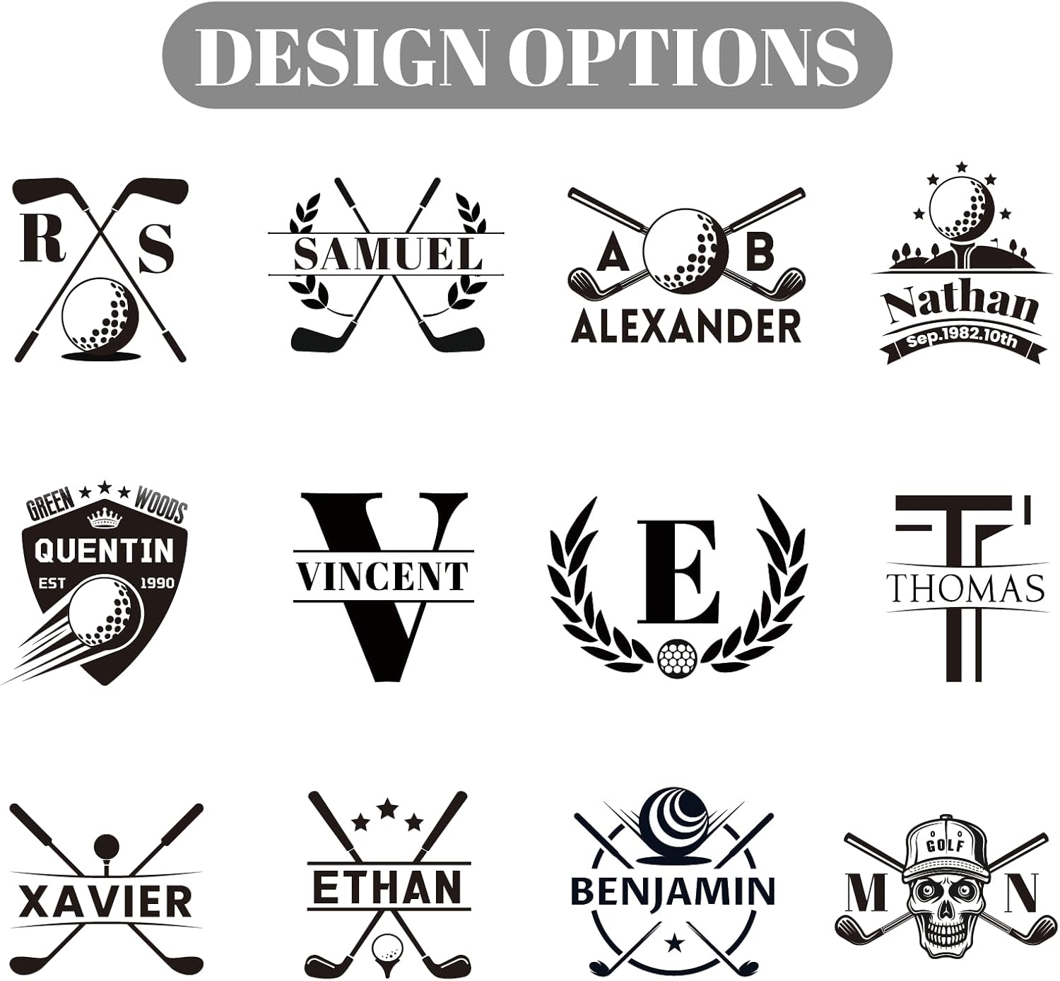 Personalized Leather Golf Ball Bag Tee Holder Custom Name Golf Pouch with Belt Clip, Great Golf Gifts for Men Women Golfers Birthday Christmas Portable Golf Accessories