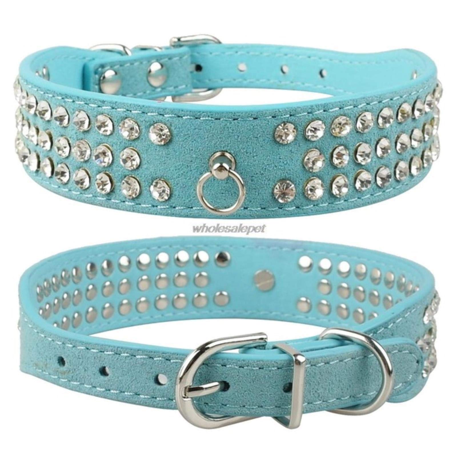 Set Di Guinzagli Per Collare Per Cani In Pelle Scamosciata Con Strass, Materiale Morbido, Regolabile, Per Cani Di Piccola Taglia, Gatti, Animali Domestici, Guinzagli Per Chihuahua - Foto 2