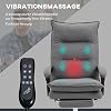Vinsetto Office Chair with Massage Function Ergonomic Desk Chair with Lumbar Heating Reclining Function Footrest Height Adjustable 360° Rotatable Executive Chair Microfibre Grey