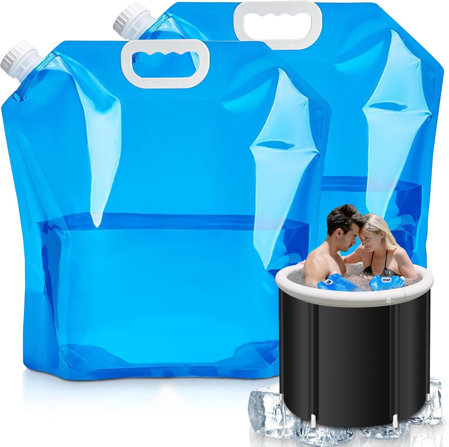 2 Pack Ice tub Bath Water Bags, Portable Cold Plunge Tub Accessories ...