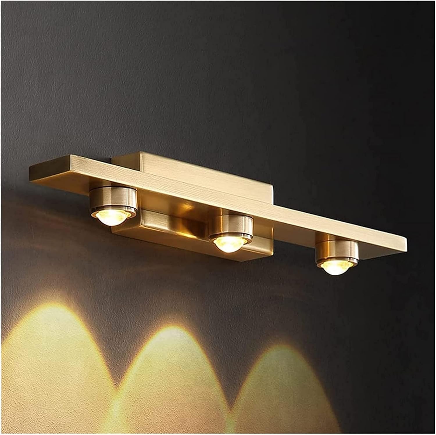 ZTCHSENZT Mirror Lamp Mirror Front Light LED Brass Mirror Front Light Modern Gold Bathroom Wall Lights Waterproof Spot Light,Lighting Wall Sconce,30cm
