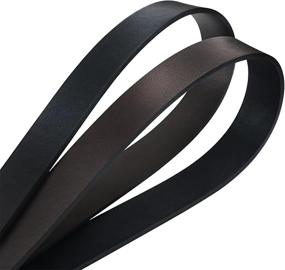 maikun Mens Dress Leather Belt, 1.3'' Width Casual Black Belt for Men
