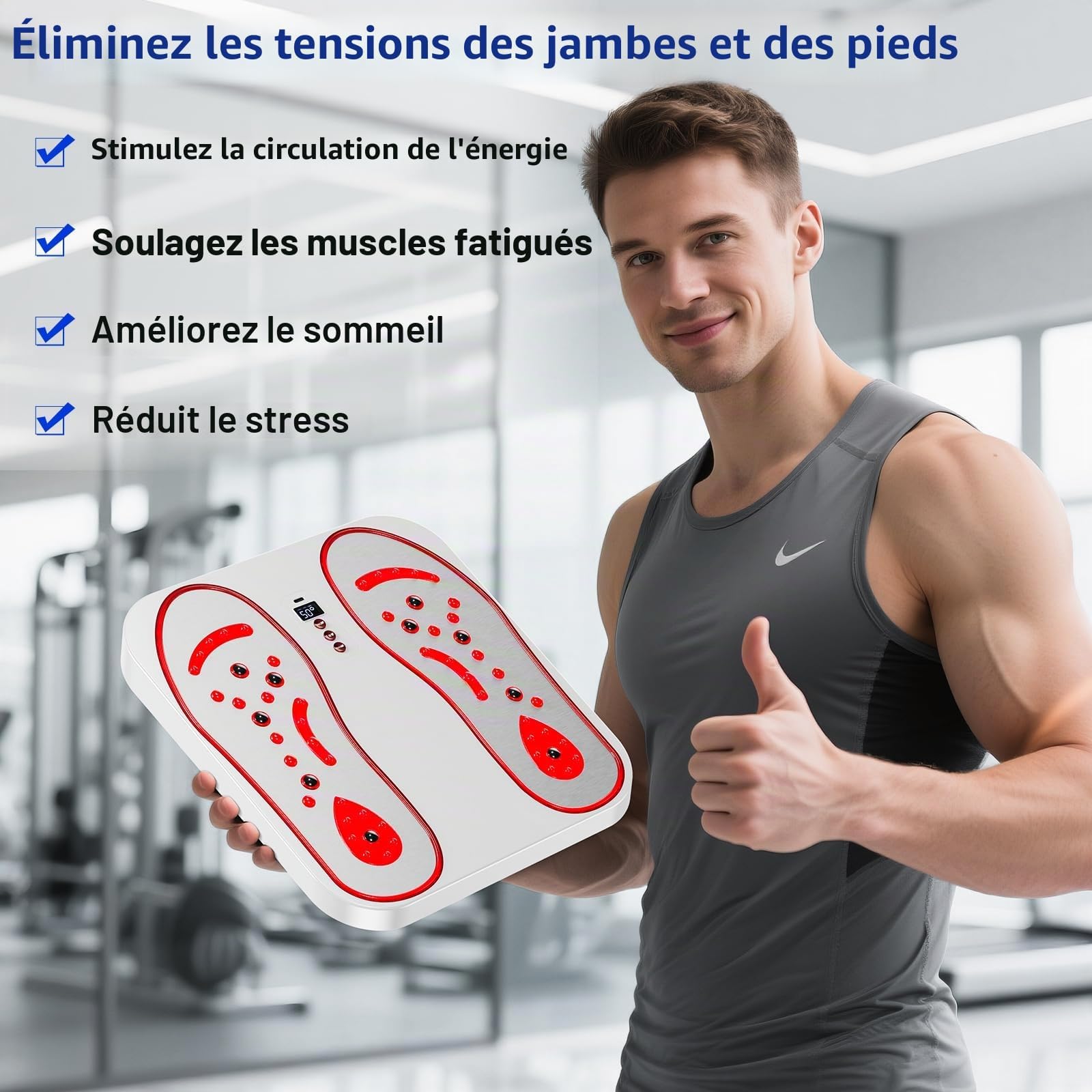 Masseur de Pieds 3 en 1, EMS & TENS pour Pieds et Jambes