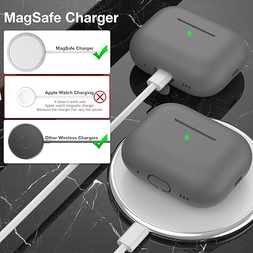 Miniatura 3 de OULUOQI Funda compatible con AirPods Pro 2 20232022, funda protectora de silicona suave que absorbe los golpes, compatible con Apple AirPods Pro de